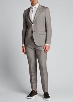 Regular-Fit Solid Wool-Linen Two-Piece Suit