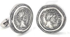 18k White Gold Ancient Coin Cufflinks