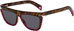 FF Havana Fluorescent-Trim Sunglasses