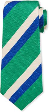 Large Double-Stripe Silk Tie