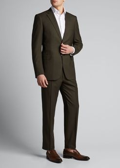 Solid Twill Two-Piece Suit