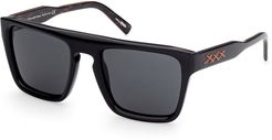 Square Acetate Sunglasses w/ Stitching