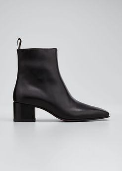 Zagober Leather Side-Zip Ankle Boots