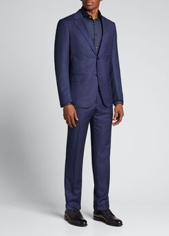 Tonal Check Wool Two-Piece Suit
