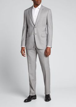 Solid Two-Piece Wool Suit