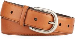 Horseshoe-Buckle Leather Belt