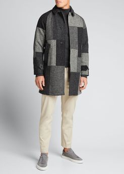 Harris Patchwork Wool Tweed Overcoat
