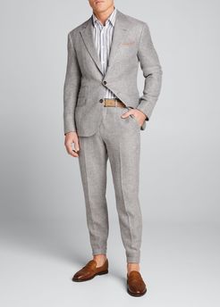 Linen-Blend Hopsack Suit