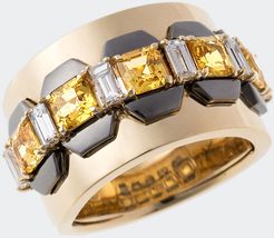 18k Fame Yellow Sapphire/Diamond Cigar Band Ring