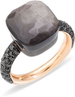 NUDO 18k Rose Gold/Titanium Maxi Obsidian & Black Diamond Ring