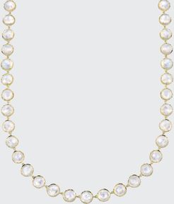 18k Yellow Gold Moonstone Necklace, 34"L
