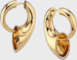 18k Sine Diamond Double-Sided Earrings