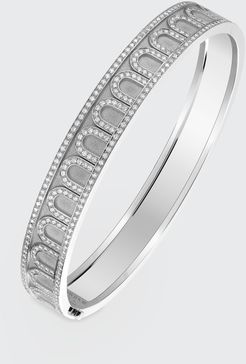 L'Arc de Davidor 18k White Gold Palais Diamond Bangle - Med. Model, Satin Finish, Size 17