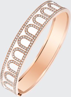 L'Arc de Davidor 18k Rose Gold Palais Diamond Bangle - Grand Model, Neige, Size 16