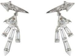 Energy 18k White Gold Branched Diamond Stud Earrings