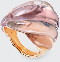 Gleam Ring in 18K Rose Gold Rose Quartz and Amethysts, Size 6.75