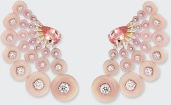 Astro Earrings in 18K Rose Gold Diamonds, Pink Opal and Morganite