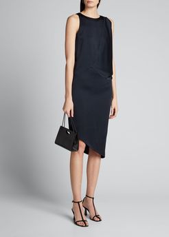 Dramatic Drape Sleeveless Cocktail Dress