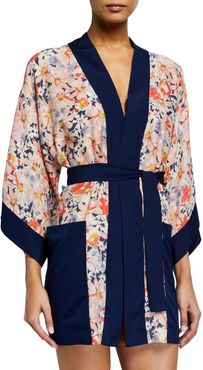 Kyoto Floral-Print Kimono Coverup