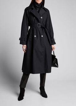 3-in-1 Trench with Removable Vest and Pleated Back