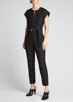 Ranks Belted Zip-Front Jumpsuit