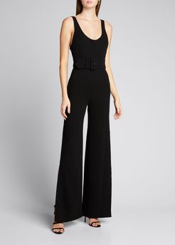 Belted Side-Slit Jumpsuit