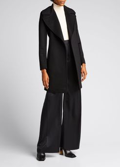 Cashmere Notch-Collar Wrap Coat