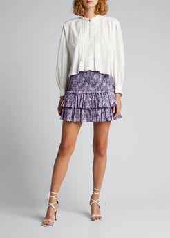Naomi Pleated Floral Short Skirt