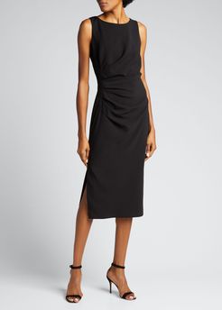 Sleeveless Side Ruched Sheath Dress