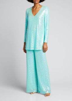 Sequin V-Neck Tunic