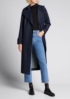 Angelina Double-Breasted Denim Trench