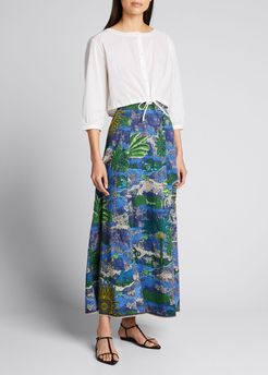 Camille Burning Sun Print Maxi Skirt