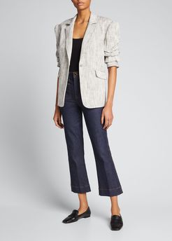 Lena Ruched Short-Sleeve Blazer