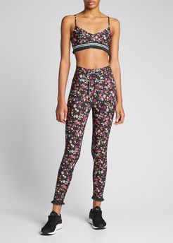 Gardenia Floral Midi Leggings