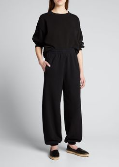 Balloon Cotton Sweatpants, Black