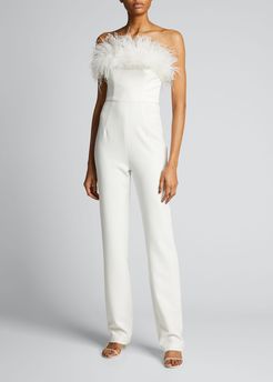 Lola Feather Trum Bustier Jumpsuit