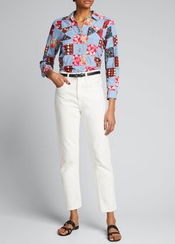 Ripple Patchwork Button-Down Shirt