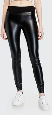 London Faux-Leather Pull-On Pants