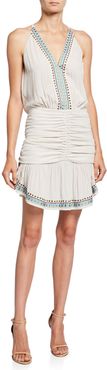 Arya Embellished Ruched Short Dress