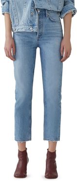 Riley Crop High-Rise Straight Organic Denim Jeans