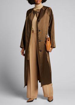 Camel Cargo Pocket Reversible Trench