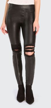 Destroyed Leather Leggings