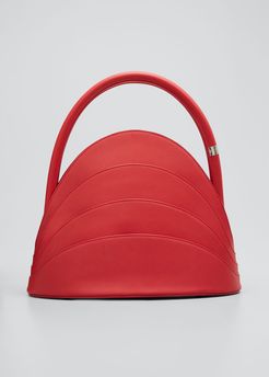 Millefoglie Layered Top-Handle Bag, Red