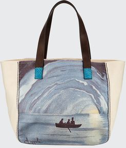 Capri Printed Canvas Tote Bag