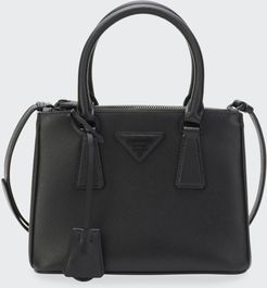 Galleria Mini Saffiano Dual-Zip Satchel Tote Bag