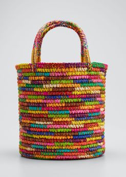 Medium Rainbow Bucket Tote Bag