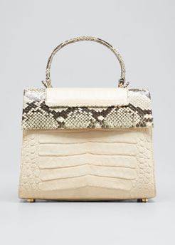 Lexi Medium Crocodile/Snakeskin Top-Handle Bag