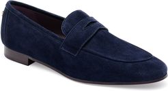 Suede Slip-On Penny Loafer, Navy