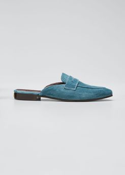 Suede Penny Loafer Mule Loafers