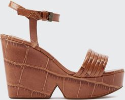 Dany Mock-Croc Platform Sandals